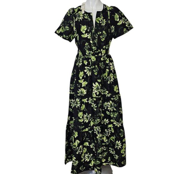 Anthropologie The Somerset Maxi Dress, Tiered, Smocked, Floral, Cotton Size XS - Picture 1 of 7